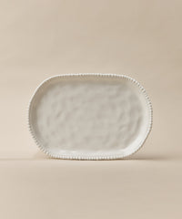 Pearly ovale serveerschaal 30 cm – Wit