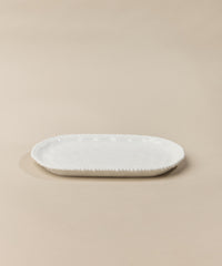 Pearly ovale serveerschaal 30 cm – Wit
