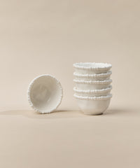 Pearly dipschalen set – 6 Stuks – Wit
