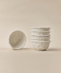 Pearly snackschalen set – 6 Stuks – Wit
