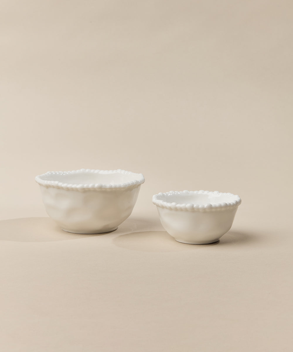 Pearly snackschalen set – 6 Stuks – Wit