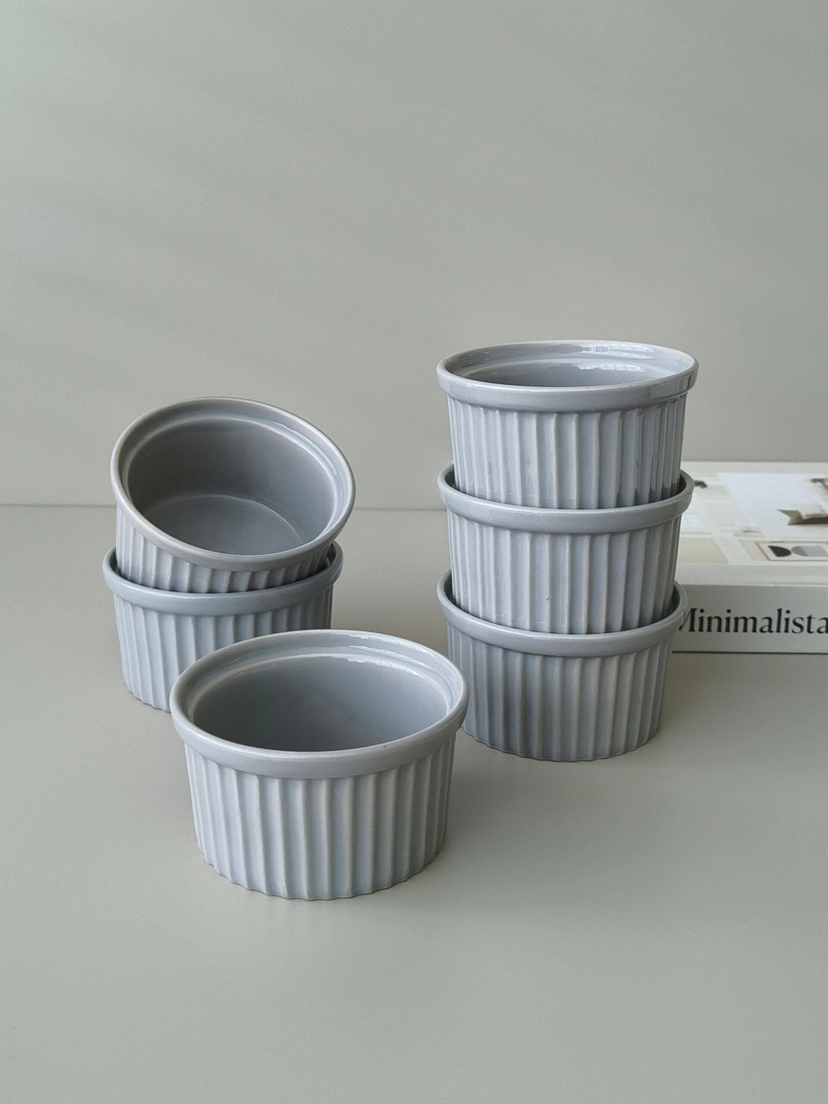 6-delige ramekin set | souffle schalen | grijs