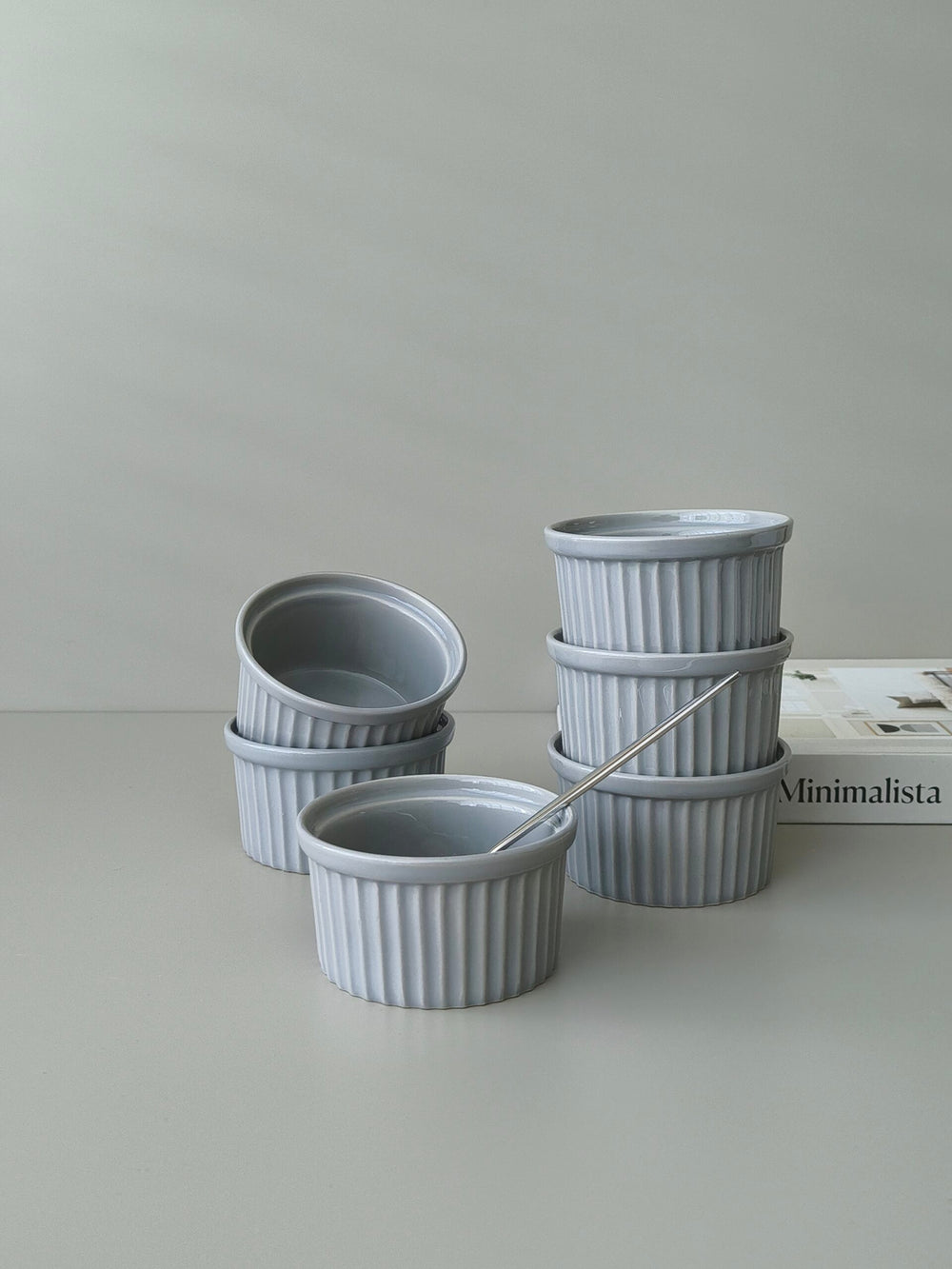 6-delige ramekin set | souffle schalen | grijs