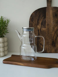 Borosilicaat glazen oliefles met rvs deksel