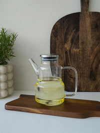 Borosilicaat glazen oliefles met rvs deksel