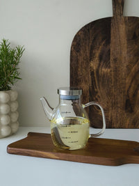Borosilicaat glazen oliefles met rvs deksel