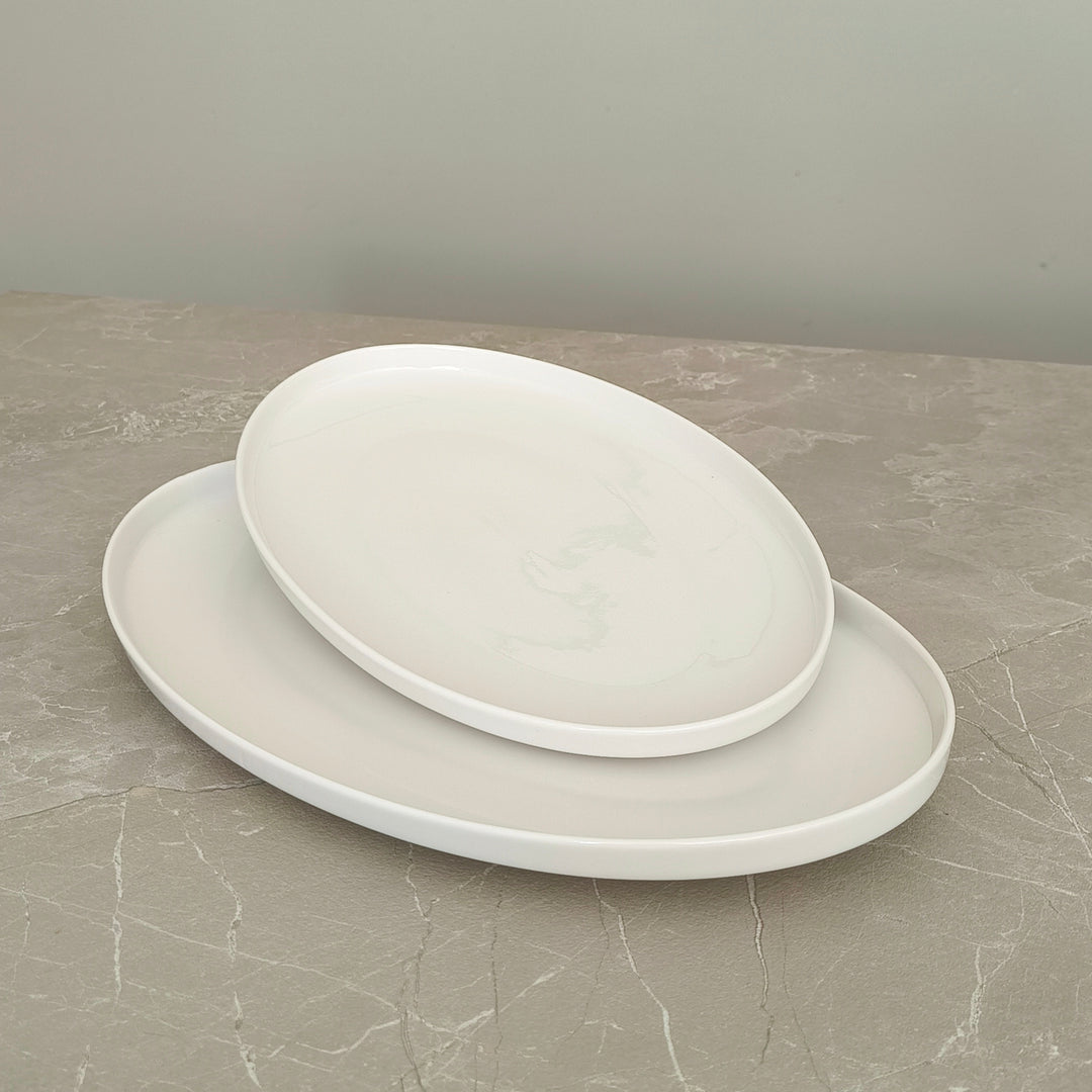 Almi Mondo serveerschaal ovaal | 2 stuks | wit