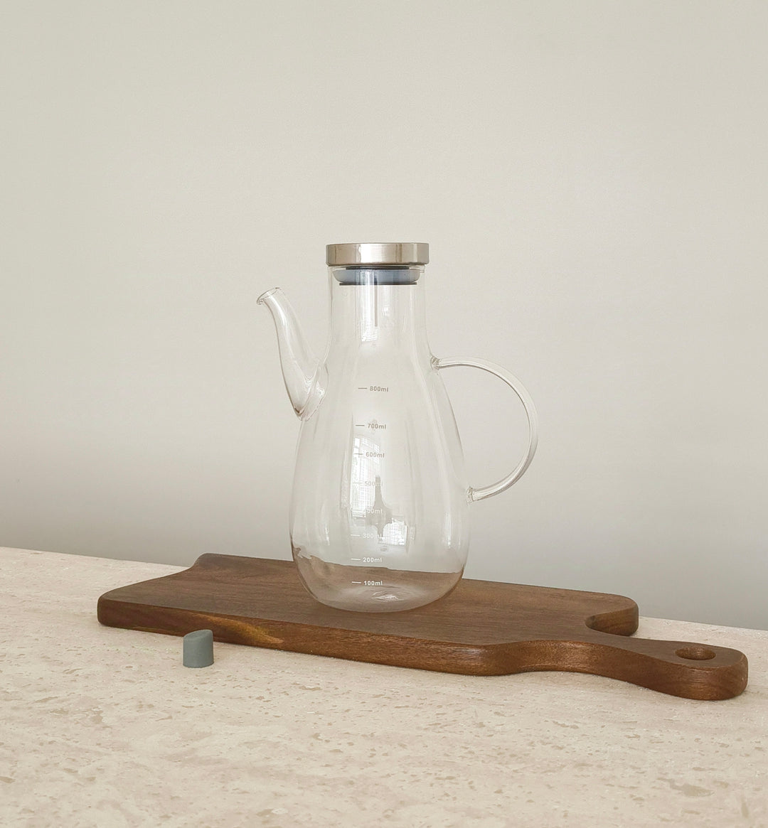 Borosilicaat oliefles met rvs deksel | 800 ml