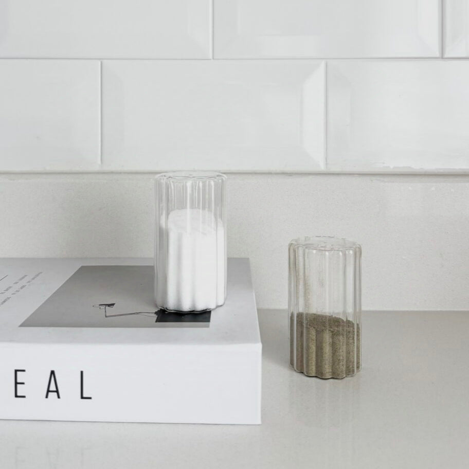 Borosilicaat glazen zout en peperstel | 2-delig