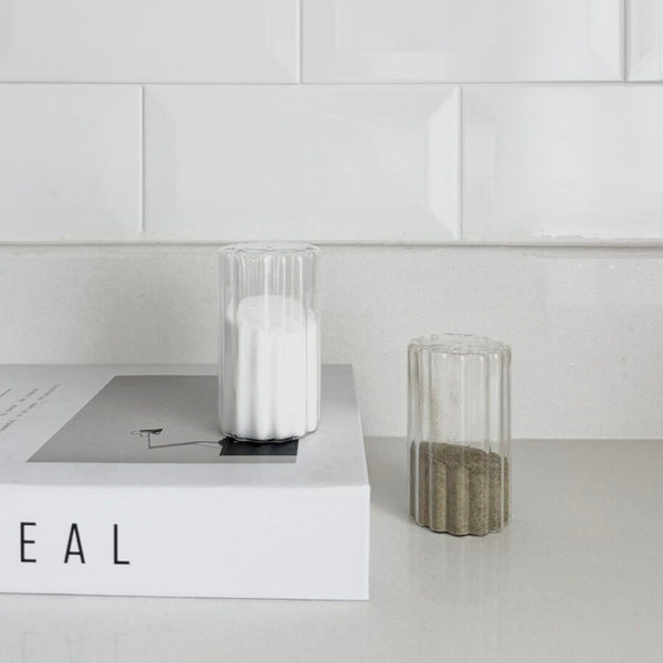 Borosilicaat glazen zout en peperstel | 2-delig