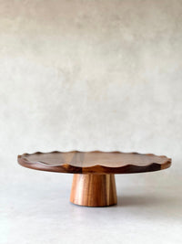 Acacia houten taartplateau wave | 30 cm