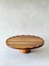 Acacia houten taartplateau wave | 30 cm