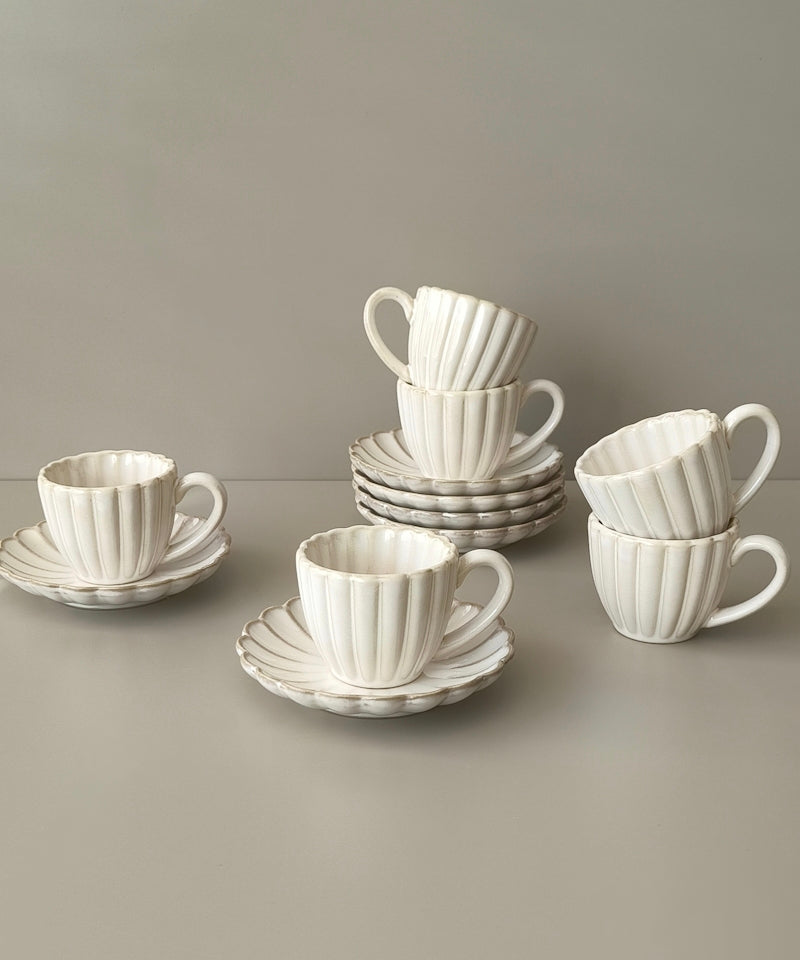 Bloomy 12-delige espressokopjes set voor 6 personen | 75 ml