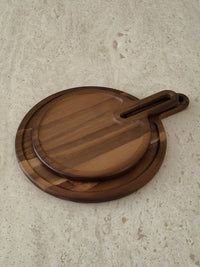 Acacia serveerplank rond met handgreep