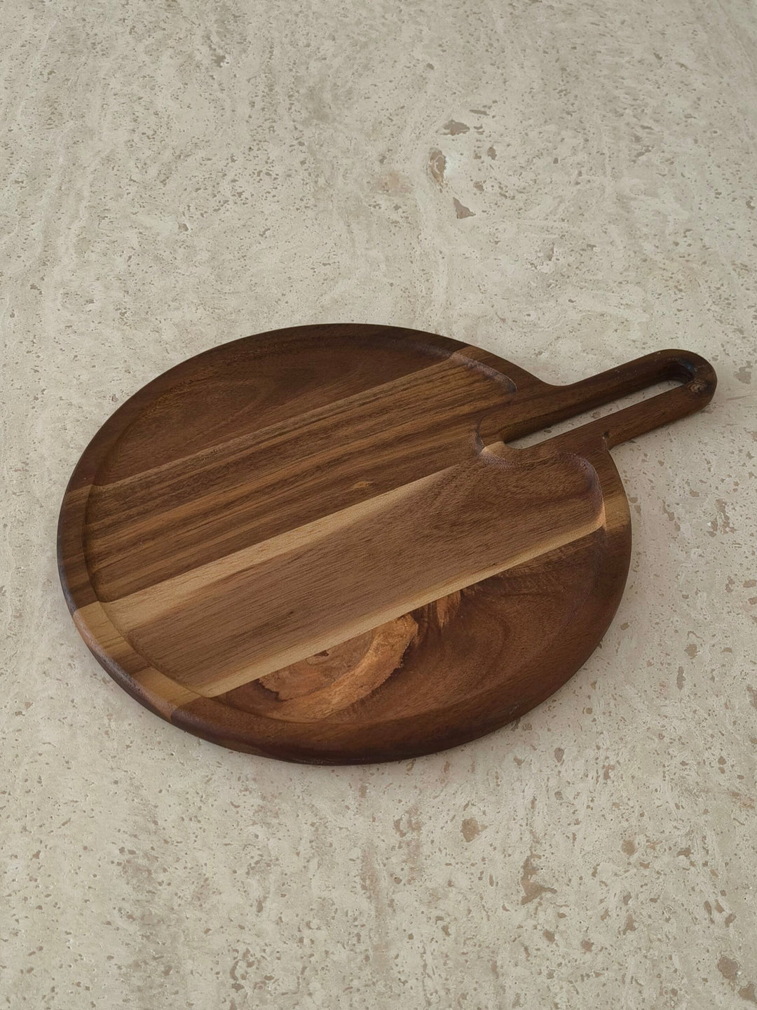 Acacia serveerplank rond met handgreep