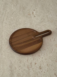 Acacia serveerplank rond met handgreep