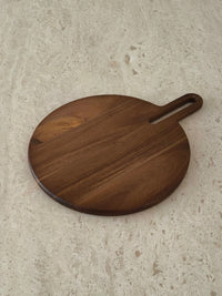 Acacia serveerplank rond met handgreep