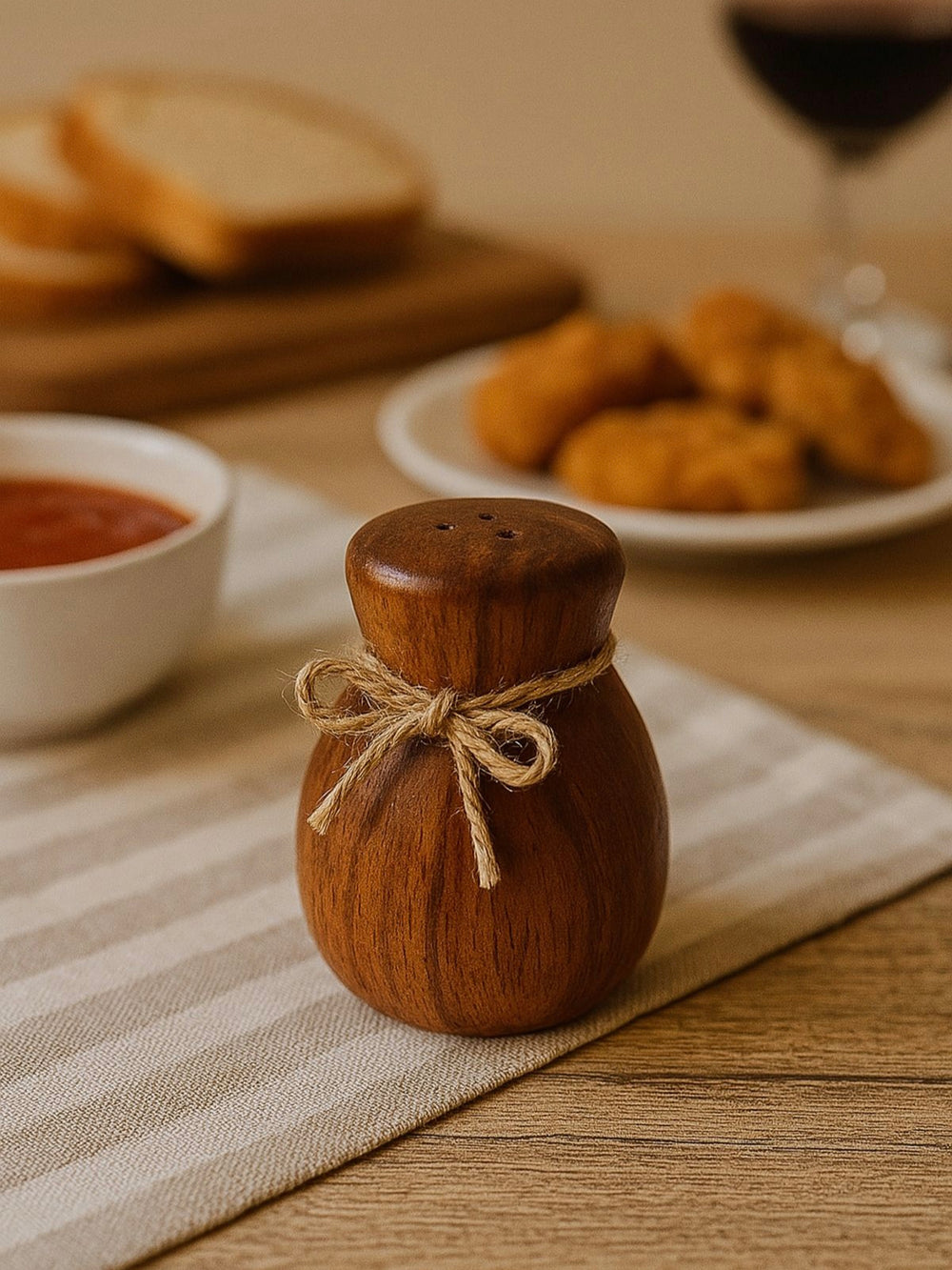 Acacia houten zout/peperstel | 7 cm