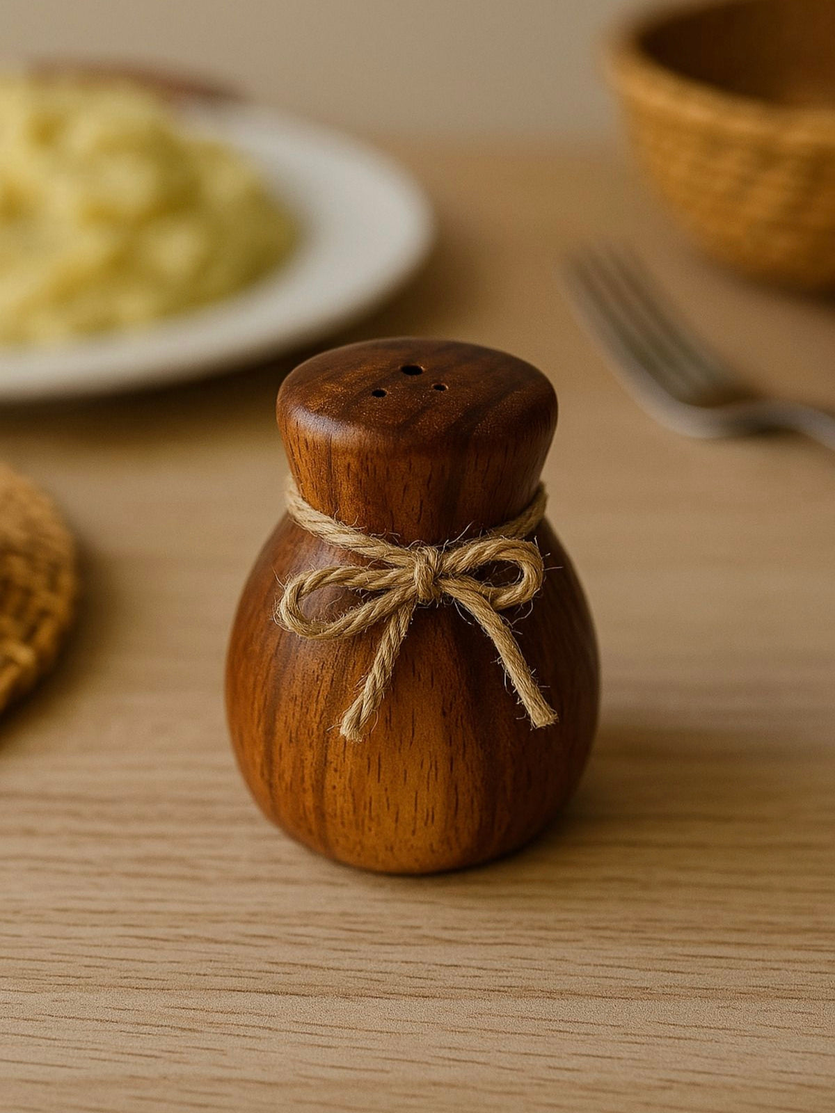 Acacia houten zout/peperstel | 7 cm