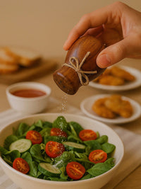 Acacia houten zout/peperstel | 7 cm