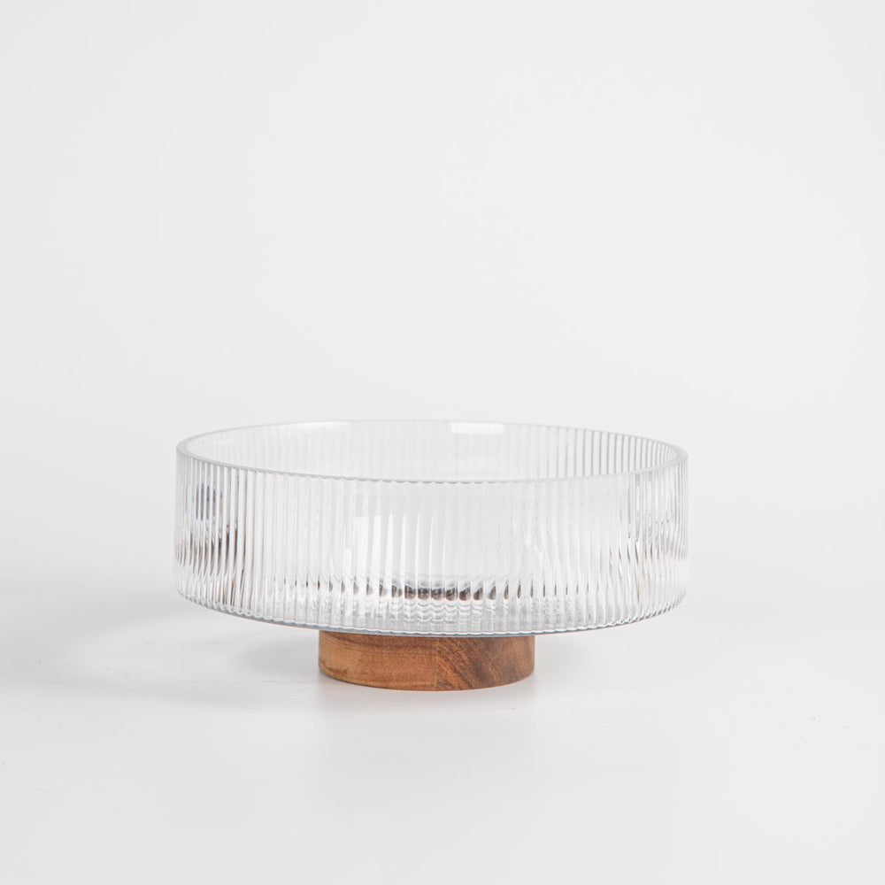 Acacia ripple glazen schaal