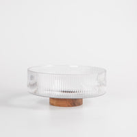Acacia ripple glazen schaal