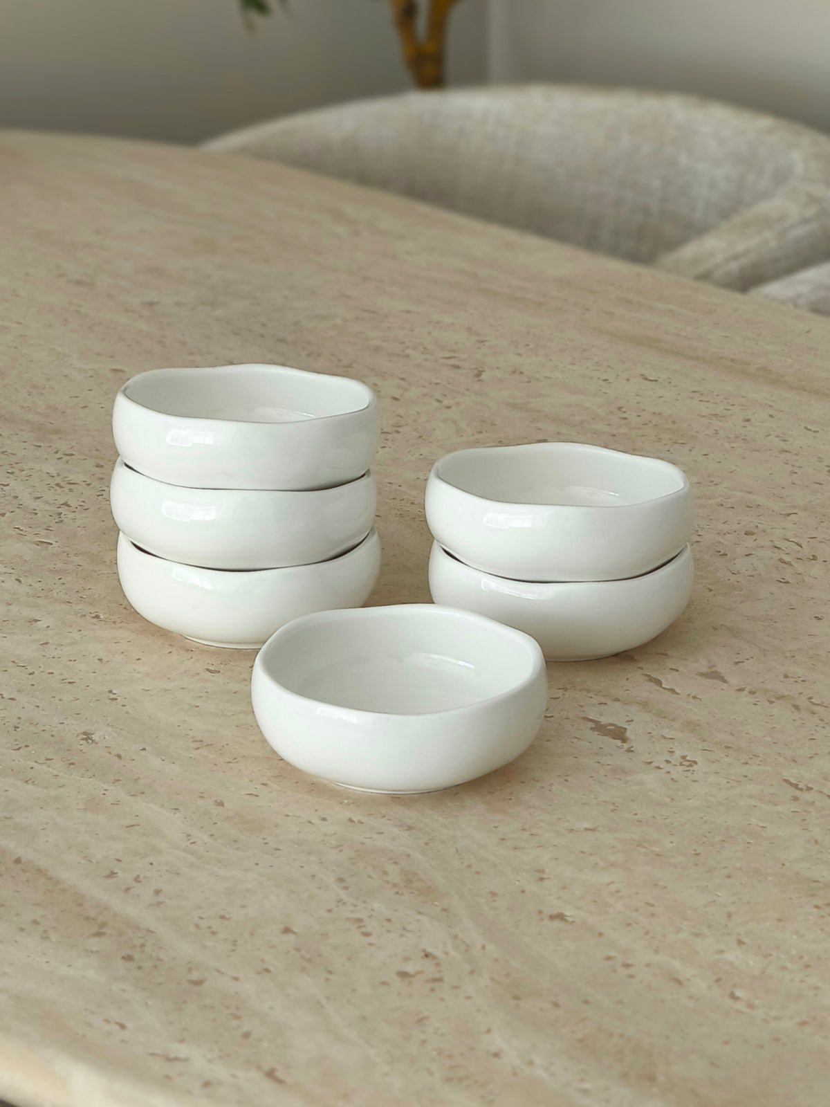 Diva snackschalen wit | 6 stuks | 12 cm