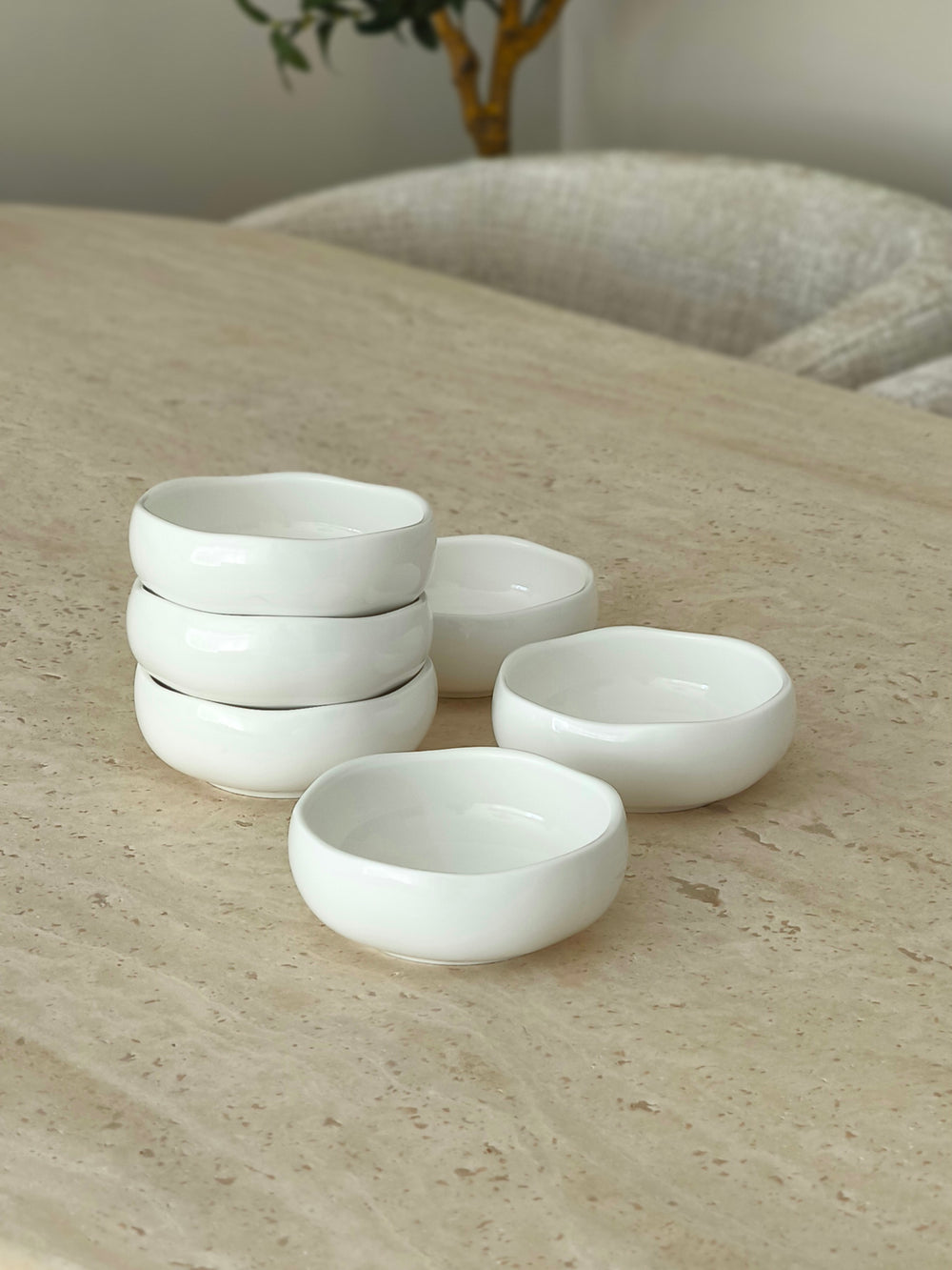 Diva snackschalen wit | 6 stuks | 12 cm