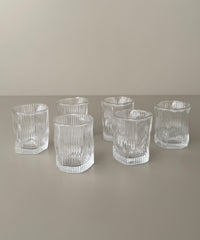 Diamond clear stripe mini glazen | 6 stuks | 60 ml