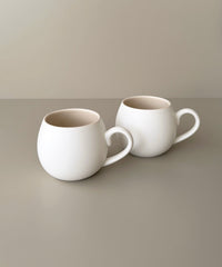 Chubby mok 2 stuks | wit-beige | 330 ml
