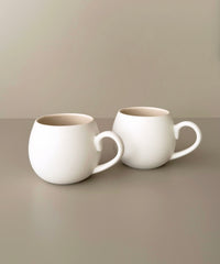 Chubby mok 2 stuks | wit-beige | 330 ml