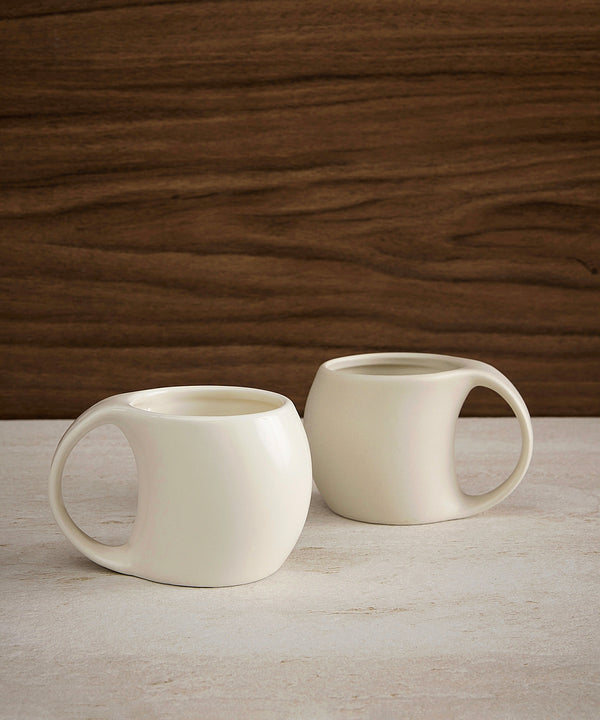 Aesthetic koffiemokken set van 2 – 200 ml – Keramiek – Crème mat