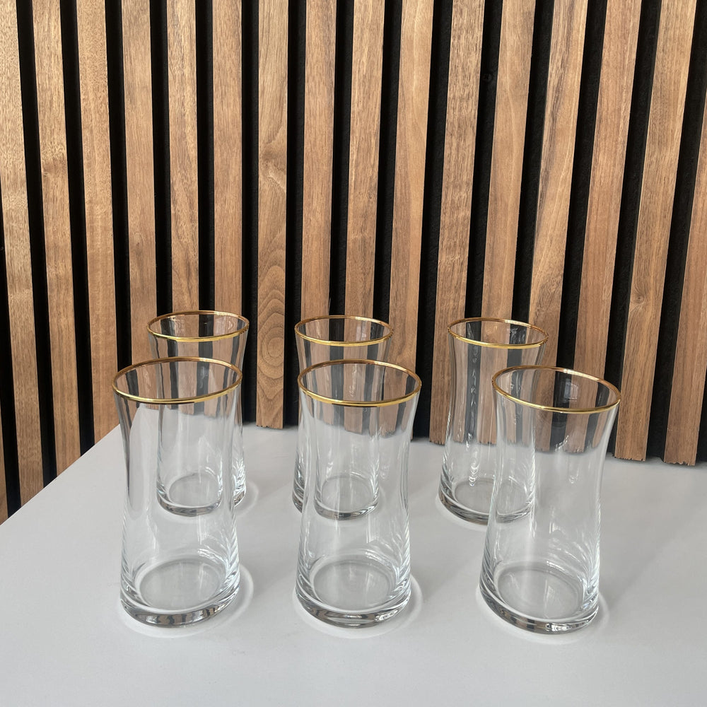Pasabahce Heybeli Golden Touch glazen | 6 stuks | 345 ml
