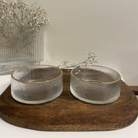 Ripple glazen schaal | met gouden rand | 12,5 x 5,5 cm | 1 stuk