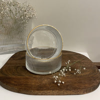 Ripple glazen schaal | met gouden rand | 12,5 x 5,5 cm | 1 stuk