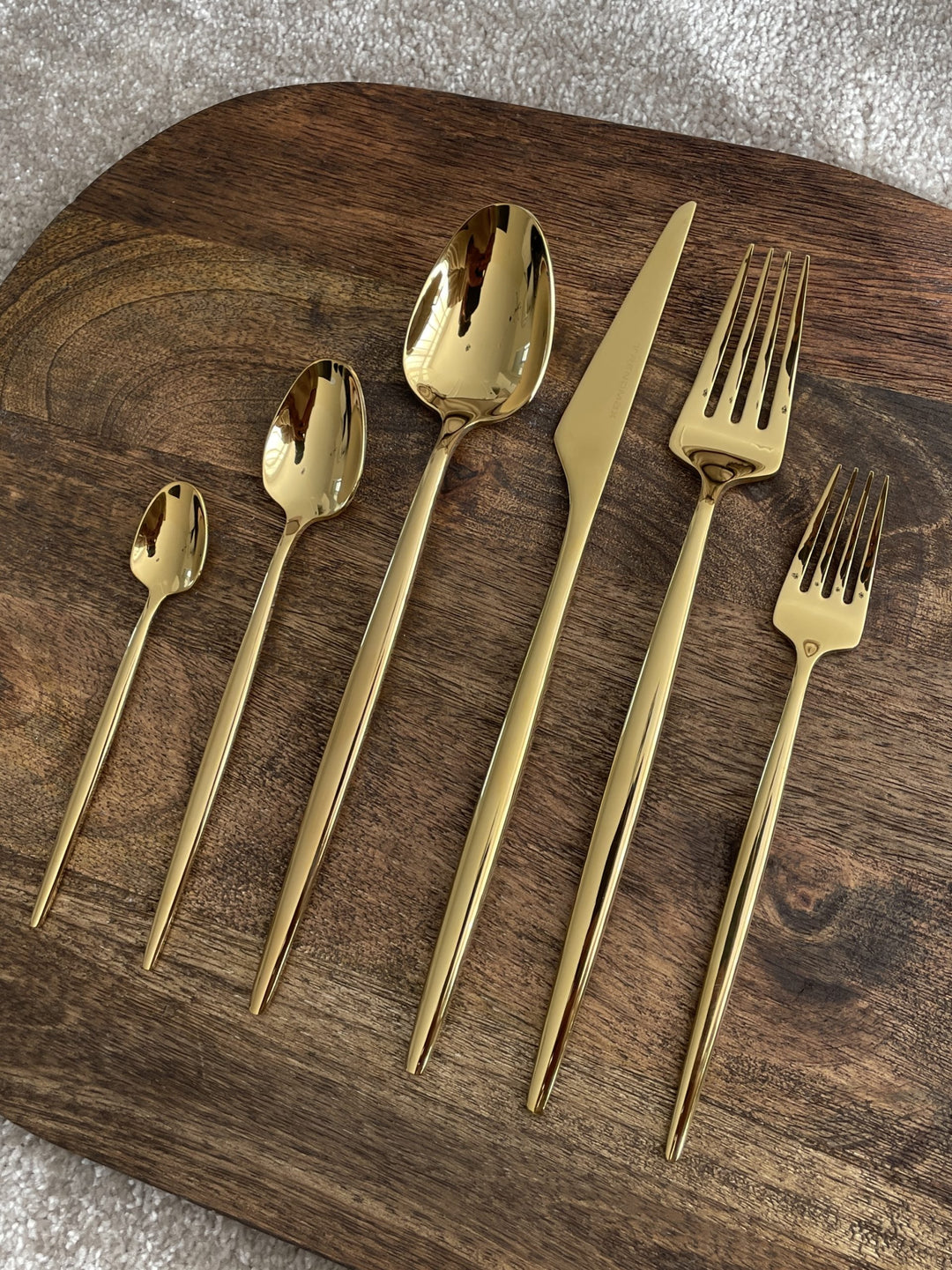 Moon gouden bestekset voor 6 personen | 36-delig | 18/10 rvs