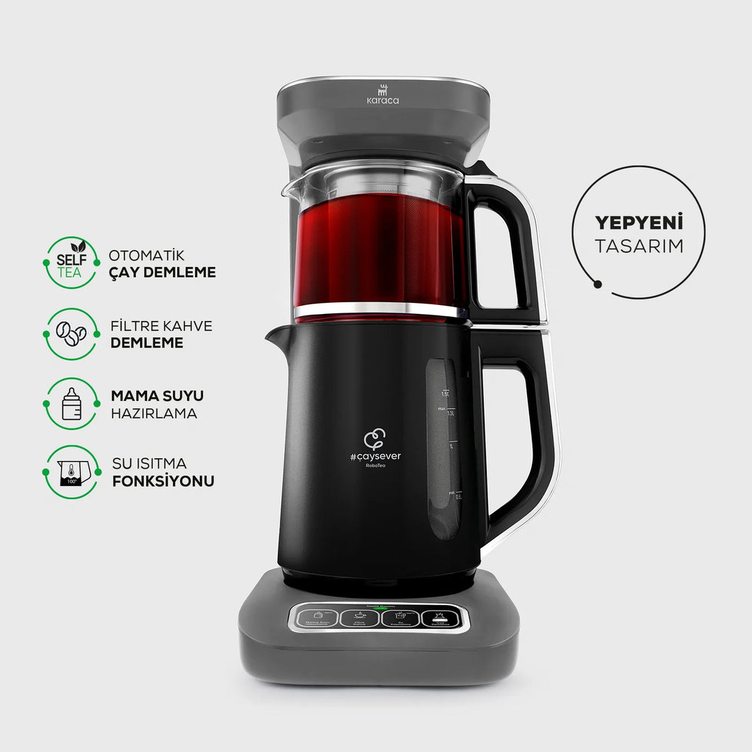 Karaca Çaysever Robotea Pro 4 in 1 pratende automatische theemachine | space gray