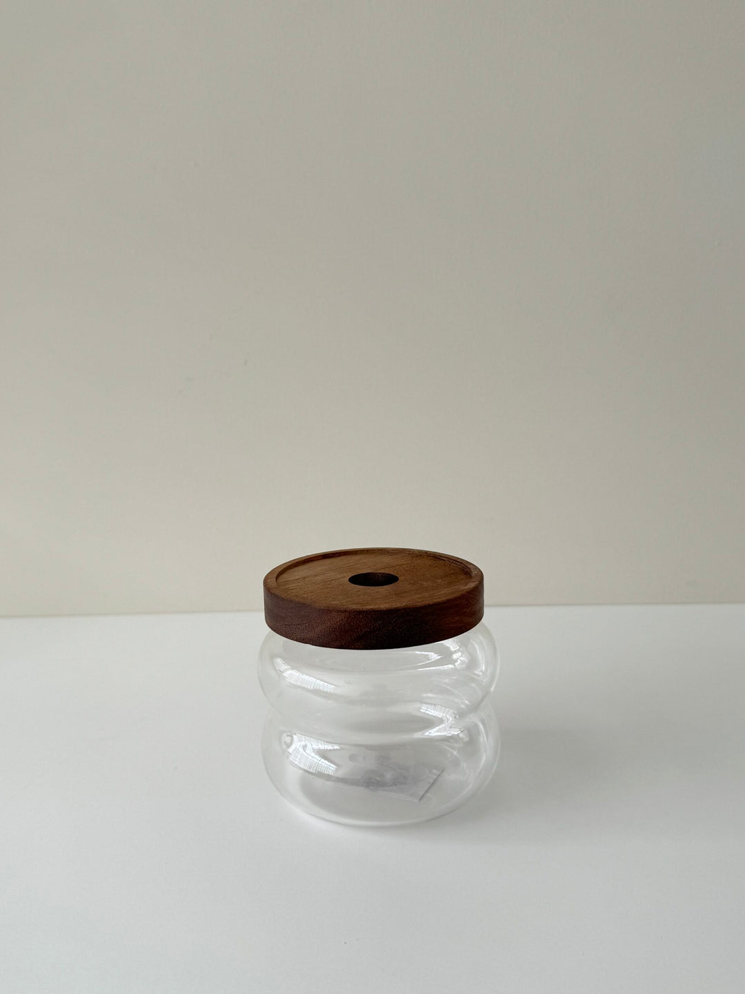 Voorraadpot bubble met acacia houten deksel