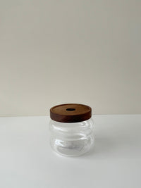 Voorraadpot bubble met acacia houten deksel