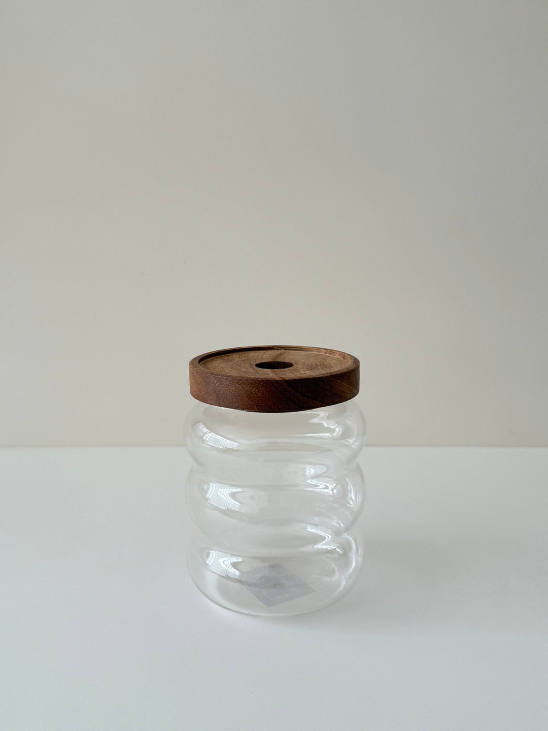 Voorraadpot bubble met acacia houten deksel