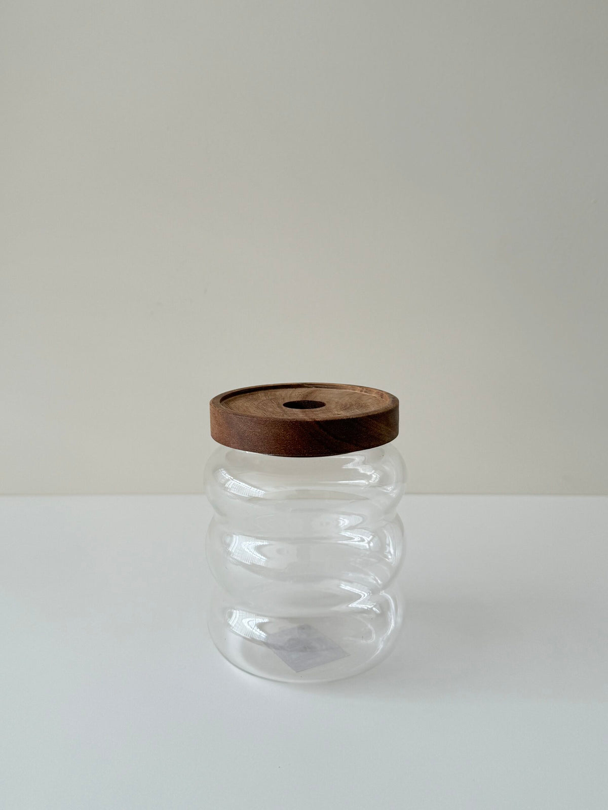 Voorraadpot bubble met acacia houten deksel