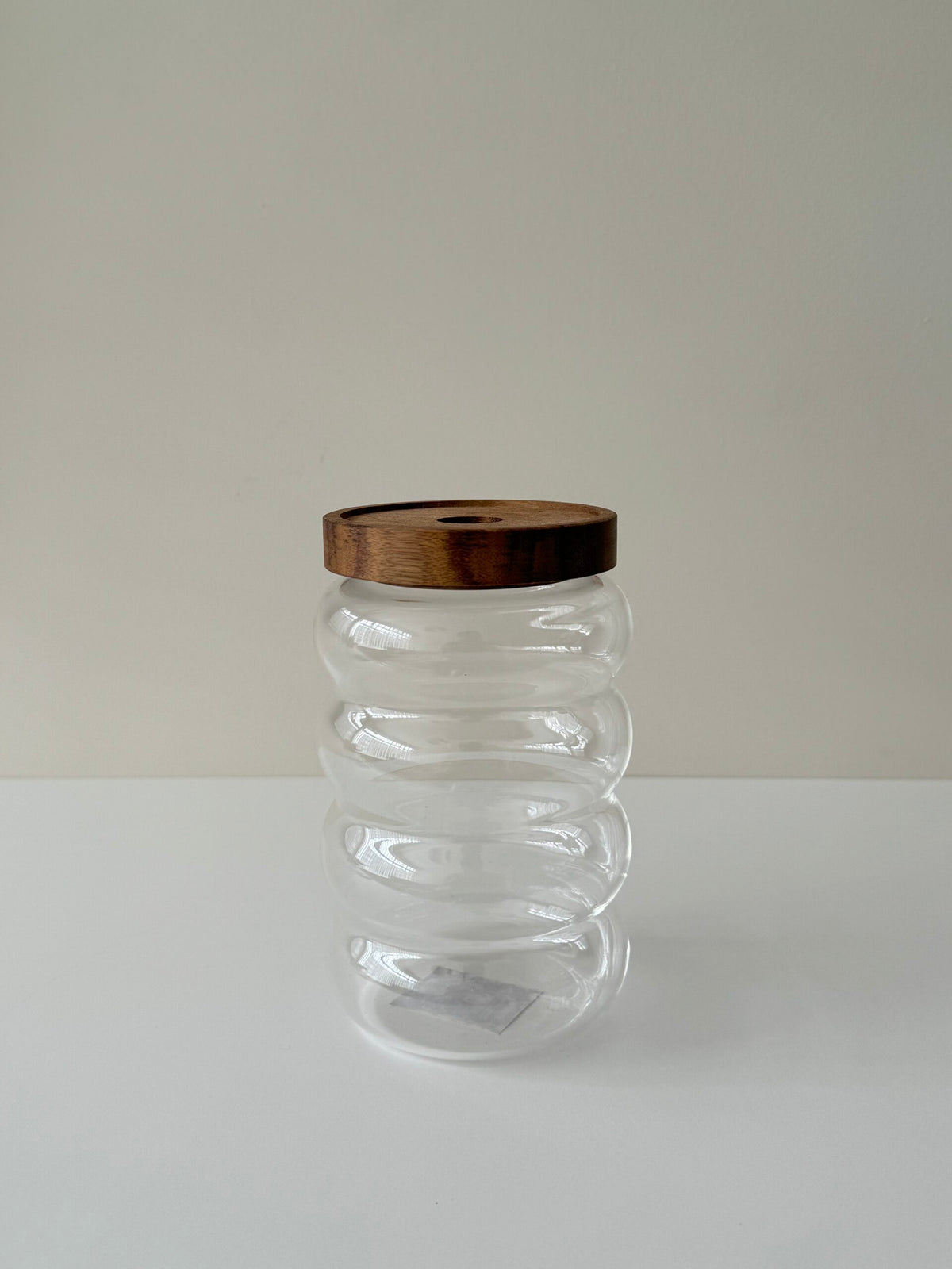 Voorraadpot bubble met acacia houten deksel
