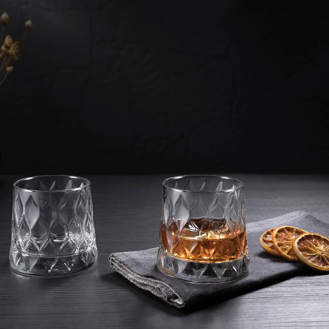 Pasabahce Leafy whiskeyglazen | 4 stuks | 300 cc