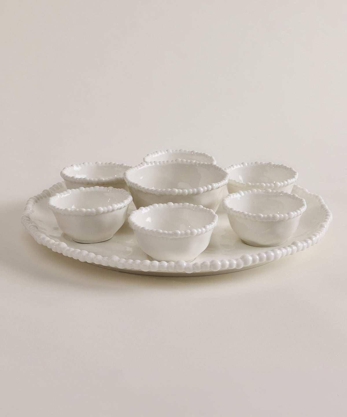 Pearly serveerset 8-delig – Wit