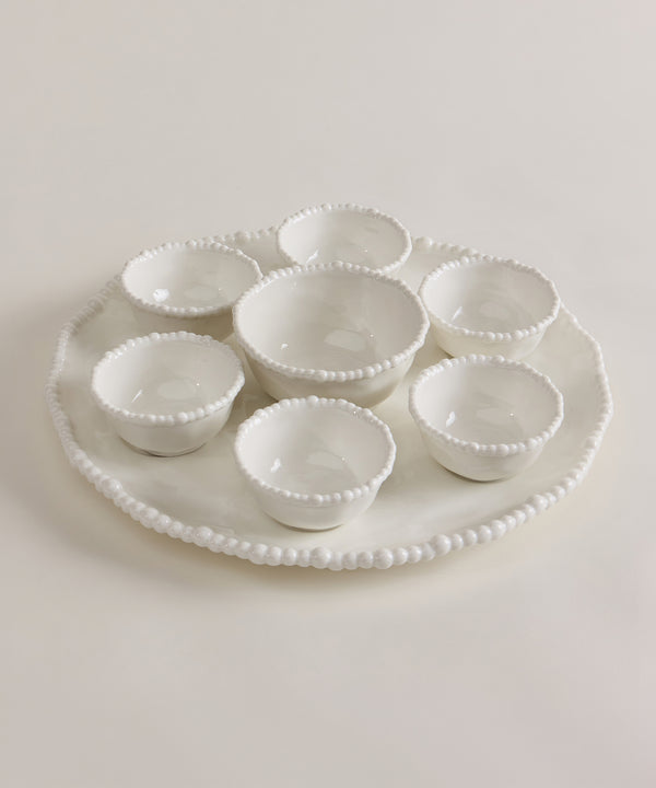 Pearly serveerset 8-delig – Wit