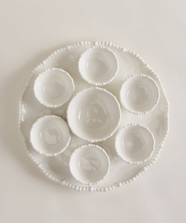 Pearly serveerset 8-delig – Wit