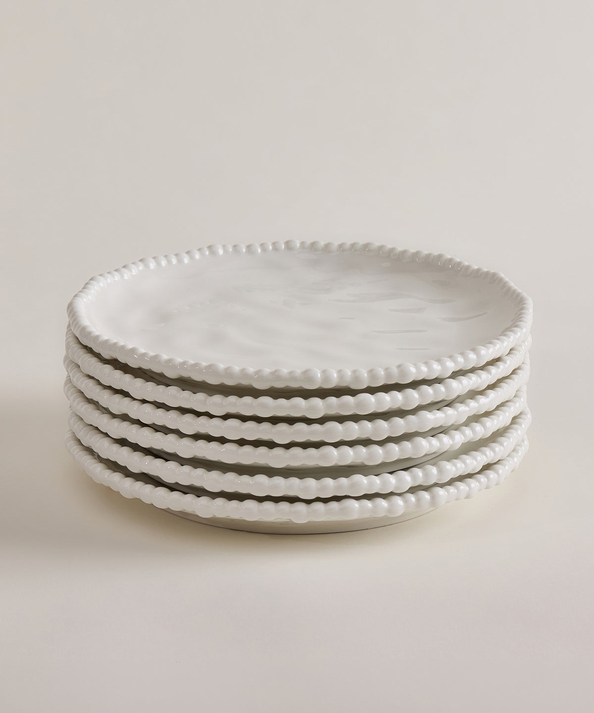 Pearly dessertborden set – 6 stuks – Wit