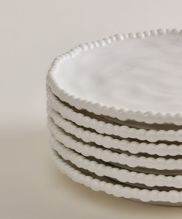 Pearly dessertborden set – 6 stuks – Wit