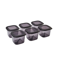 Karaca Forbs voorraadpotten | set van 6 | incl. Lepels | zwart