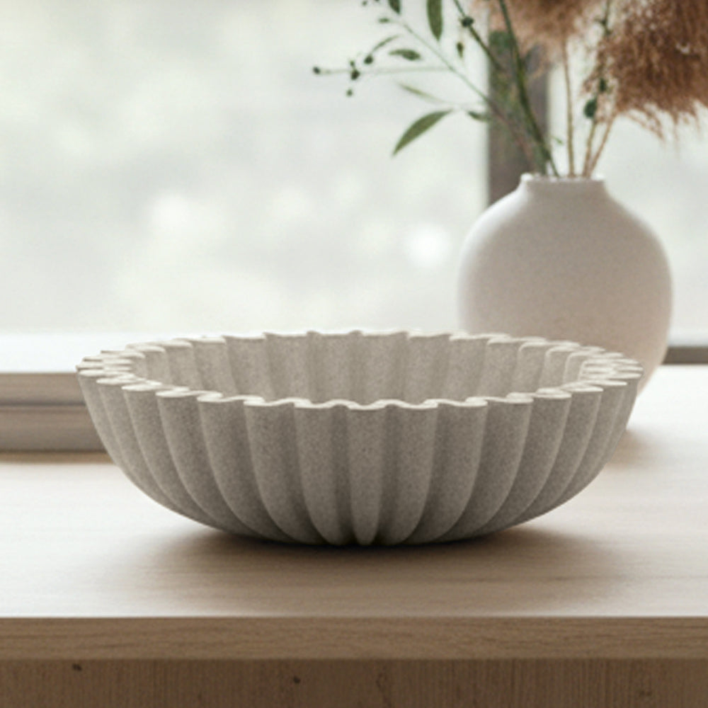 Ovale decoratieschaal beige – afbeelding 2